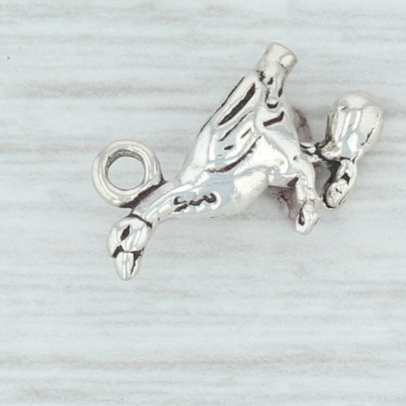 Light Gray Goose & Egg Charm Sterling Silver 12 Days of Christmas Geese aLaying