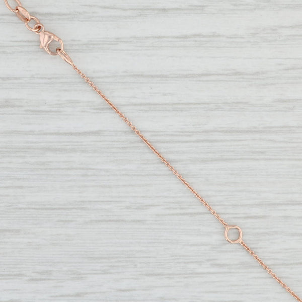 Light Gray New Round Cable Chain Necklace 14k Rose Gold 1mm Lobster Clasp 18" 1mm