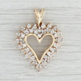 Light Gray 0.97ctw Diamond Open Heart Pendant 10k Yellow Gold Gift Keepsake