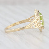 0.82ctw Peridot Diamond Ring 10k Yellow Gold Size 5.75 August Birthstone