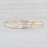 0.90ctw Diamond Oval Bangle Bracelet 14k Yellow Gold 6.75" Hinged