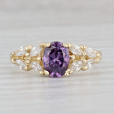 1.43ctw Purple White Cubic Zirconia Ring 14k Yellow Gold Size 10.25