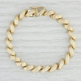 7" Etched San Marco Chain Bracelet 10k Yellow Gold 7.7mm