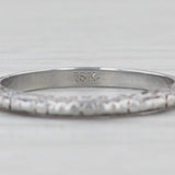 Light Gray Art Deco Floral Wedding Band 18k White Gold Size 4.5 Ring Stackable