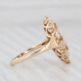 2.25ctw Marquise Diamond Halo Ring 14k Yellow Gold Size 7 Vintage Engagement