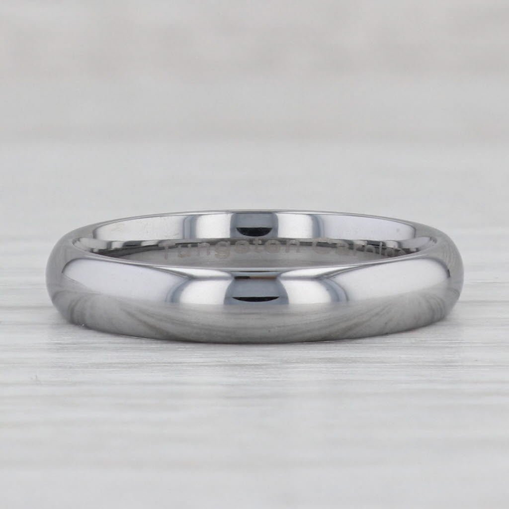 Light Gray New Tungsten Carbide Ring Size 9 Stackable 4mm Band