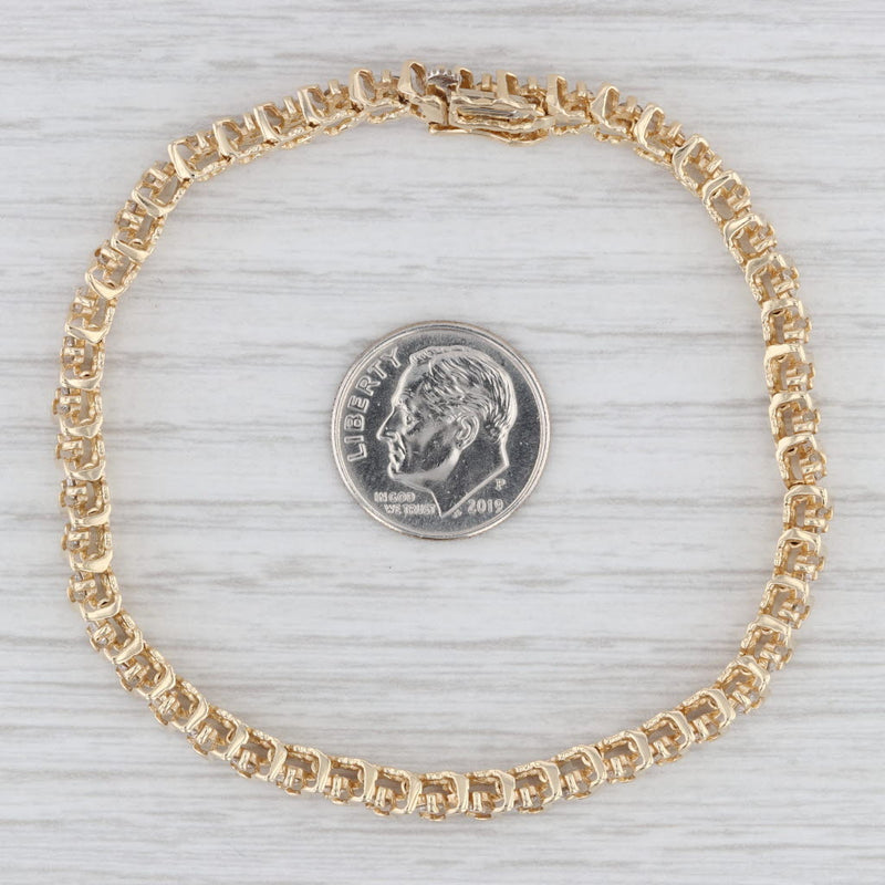 1.50ctw Diamond Tennis Bracelet 14k Yellow Gold 7" 4.7mm
