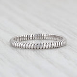 Light Gray Etched Ridged Ring 14k White Gold Size 5.75 Band
