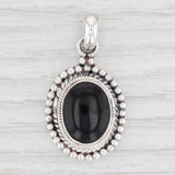 New Onyx Pendant 925 Sterling Silver Oval Solitaire B12620
