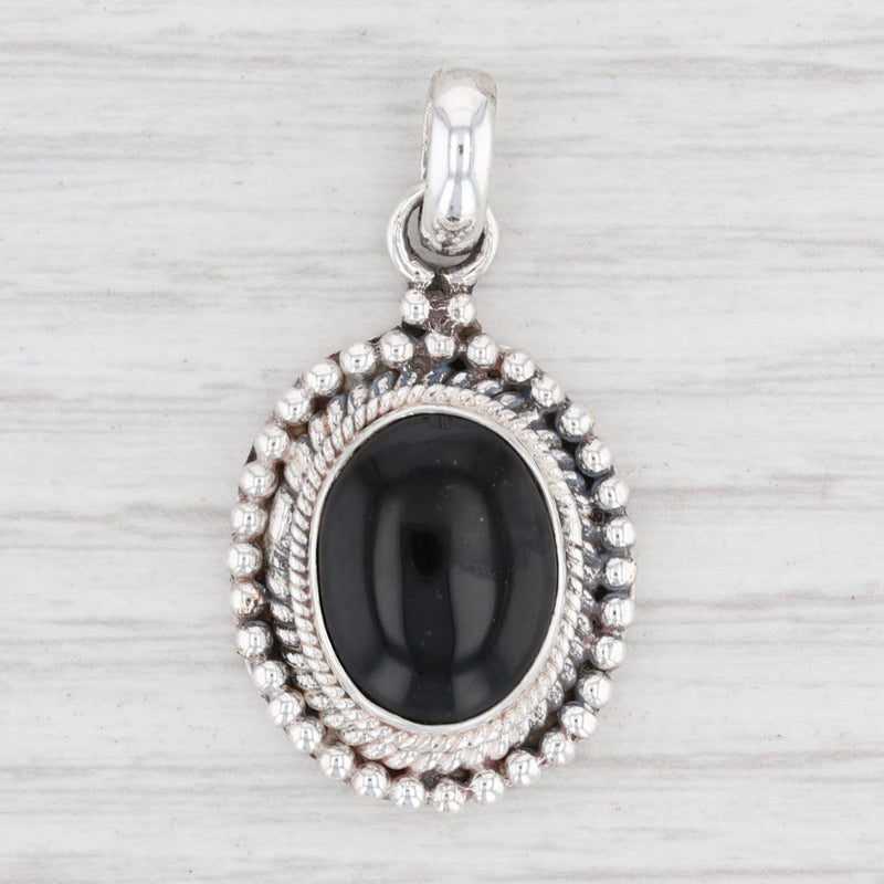 Light Gray New Onyx Pendant 925 Sterling Silver Oval Solitaire B12620