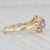Light Gray 0.89ctw Pink Sapphire Diamond Ring 14k Yellow Gold Size 8.25