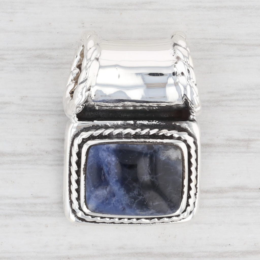 Light Gray New Blue Sodalite Pendant 925 Sterling Silver B12617