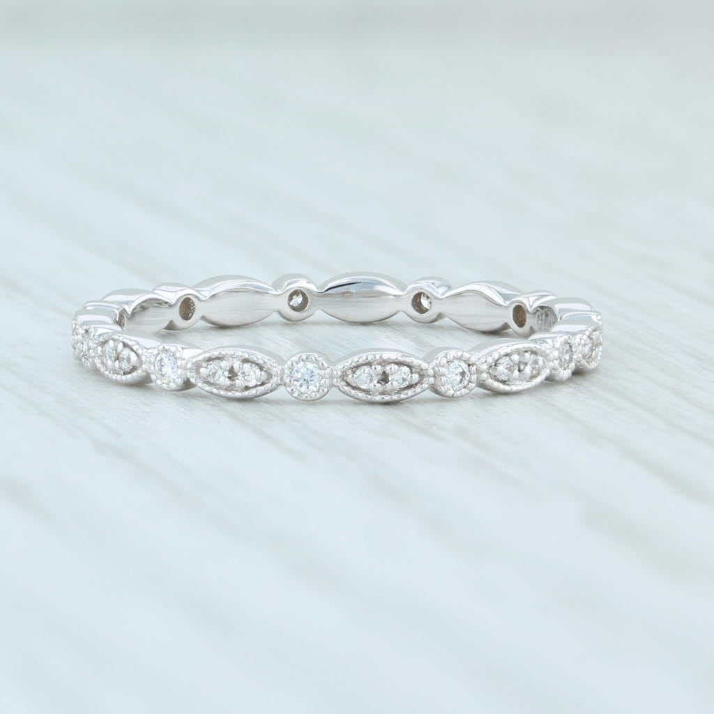 Light Gray New 0.14ctw Diamond Eternity Ring 14k White Gold Size 6.5 Wedding Stackable Band