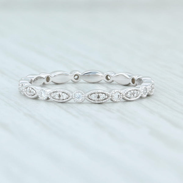 Light Gray New 0.14ctw Diamond Eternity Ring 14k White Gold Size 6.5 Wedding Stackable Band