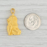 Light Gray New Foo Dog Pendant 999 24k Fine Gold Figural 3D Chinese Guardian Lion