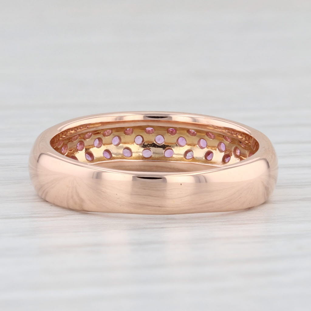 Light Gray 1ctw Pink Sapphire Ring 18k Rose Gold Size 6.25-6.5 Stackable Band