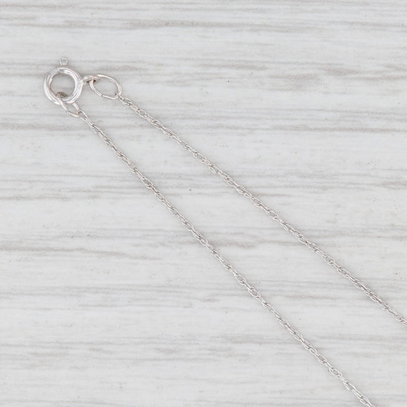 Light Gray 0.22ctw Diamond Flower Pendant Necklace 14k White Gold 18.5” Rope Chain