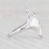 Light Gray Art Deco Synthetic Blue Sapphire Diamond Ring 14k White Gold Size 6