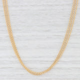 Light Gray New 3-Strand Cable Chain Necklace 14k Yellow Gold 20" Multi-Strand