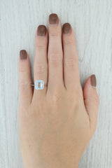 Gray 1.87ctw Aquamarine Diamond Halo Ring 14k White Gold Size 8.5 Engagement