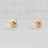 0.47ctw Diamond Stud Earrings 14k Yellow Gold Solitaire Round Pierced