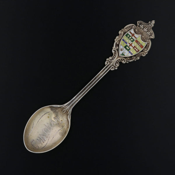 Black Vintage Chatham Canada Souvenir Spoon Sterling Silver Coat of Arms Crest