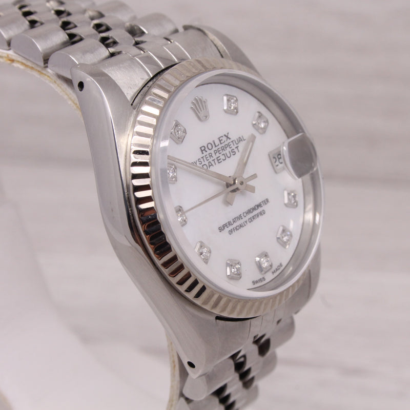 Gray 1991 Rolex Datejust Ladies 68274 MOP Diamond Dial Automatic Watch Jubilee 2 Yr
