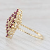 1.26ctw Ruby Cluster Ring 14k Yellow Gold Size 7.5 Bypass