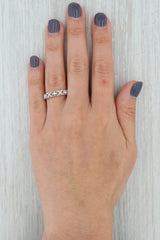 New Diamond Band 14k White Gold Size 6.5 Wedding Stackable Ring Openwork