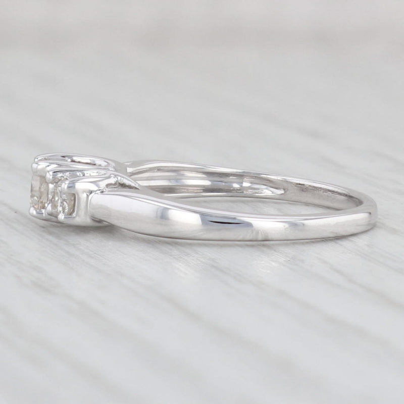 Light Gray 0.45ctw Diamond Round 3-Stone Engagement Ring 14k White Gold Size 6.75