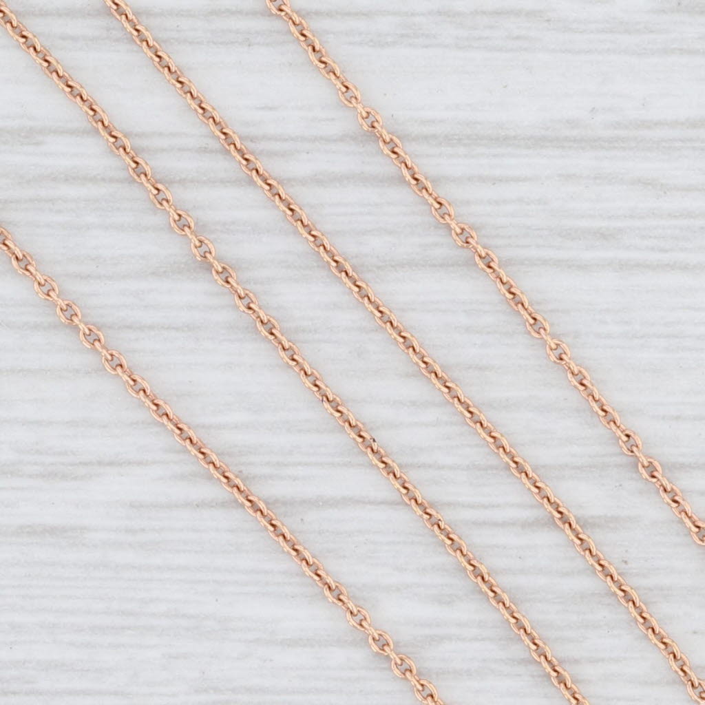 Light Gray New 18k Rose Gold Necklace 16" Cable Chain 0.7mm Italian