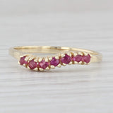 Natural & Lab Grown Ruby Ring 14k Yellow Gold Curved Contour Stackable Size 6