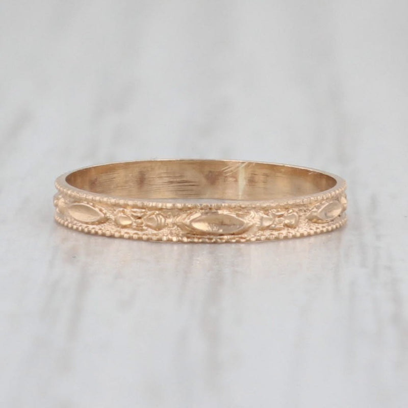 Vintage DBA Floral Baby Ring 10k Yellow Gold Small Size 1.25 Band Keepsake