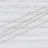 New Round Cable Chain Necklace 14k White Gold 18-20" 1mm Adjustable