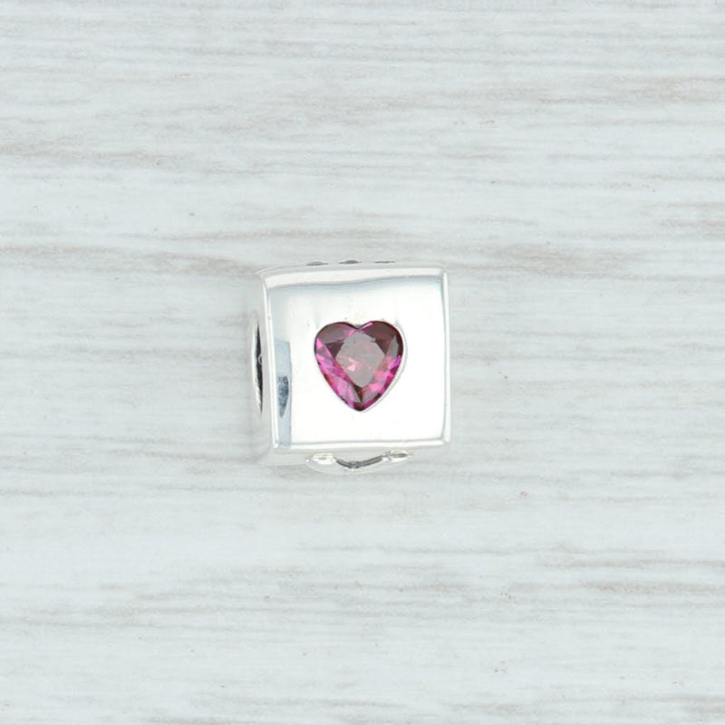 Light Gray New Authentic Pandora Love Dice Charm 797811CZR Sterling Silver Red CZ Bead