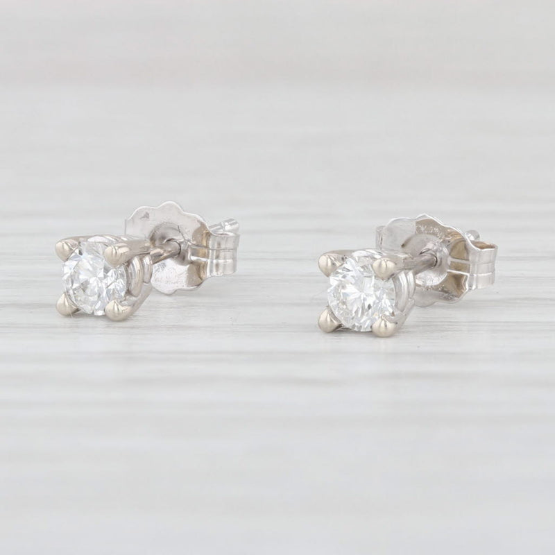 Light Gray New 0.29ctw Diamond Stud Earrings 14k White Gold Round Solitaire Studs