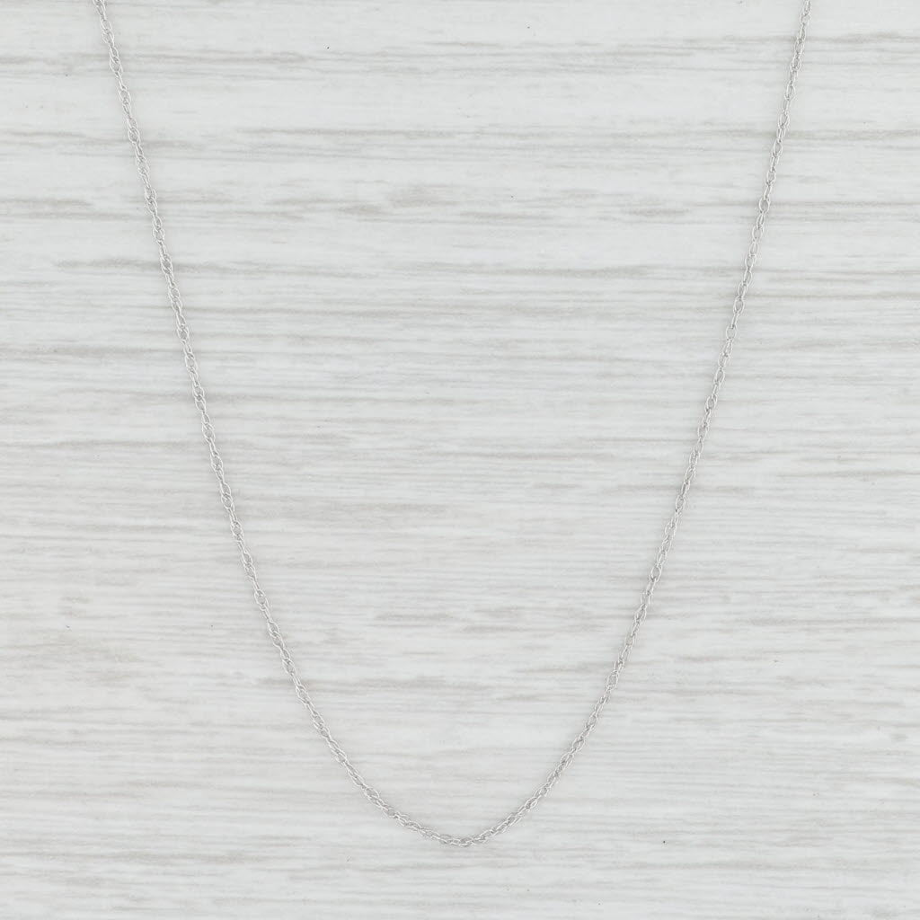 Light Gray 18" Rope Chain Necklace 14k White Gold 0.6mm