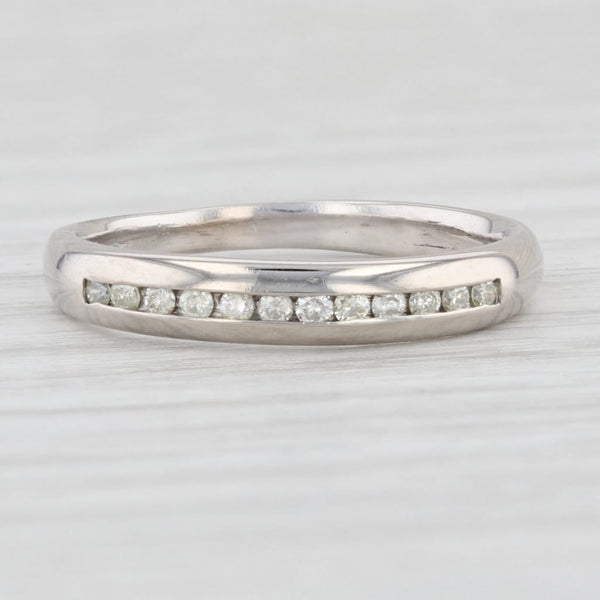 Light Gray Diamond Wedding Band 14k White Gold Size 4.5 Stackable Anniversary Ring