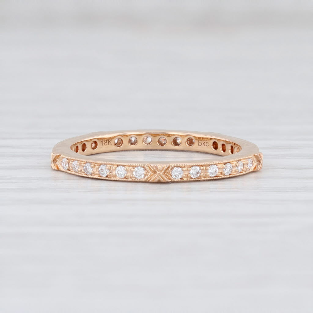 Light Gray New Beverley K 0.22ctw Diamond Eternity Ring 18k Rose Gold Stackable Band Sz 6.5