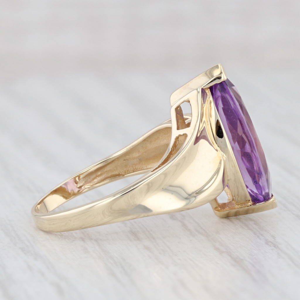 Light Gray 4.50ct Amethyst Marquise Solitaire Ring 14k Gold Size 7.5 February Birthstone