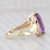 Light Gray 4.50ct Amethyst Marquise Solitaire Ring 14k Gold Size 7.5 February Birthstone