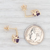 New 1.50ctw Amethyst Drop Earrings 14k Yellow Gold February Birthstone