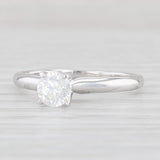Light Gray 0.53ct Round Diamond Solitaire Engagement Ring 14k White Gold Size 6.25