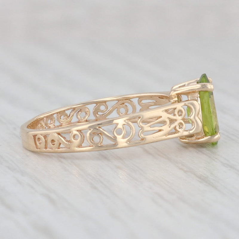 1.60ct Oval Peridot Solitaire Ring 14k Yellow Gold Size 8.25 August Birthstone