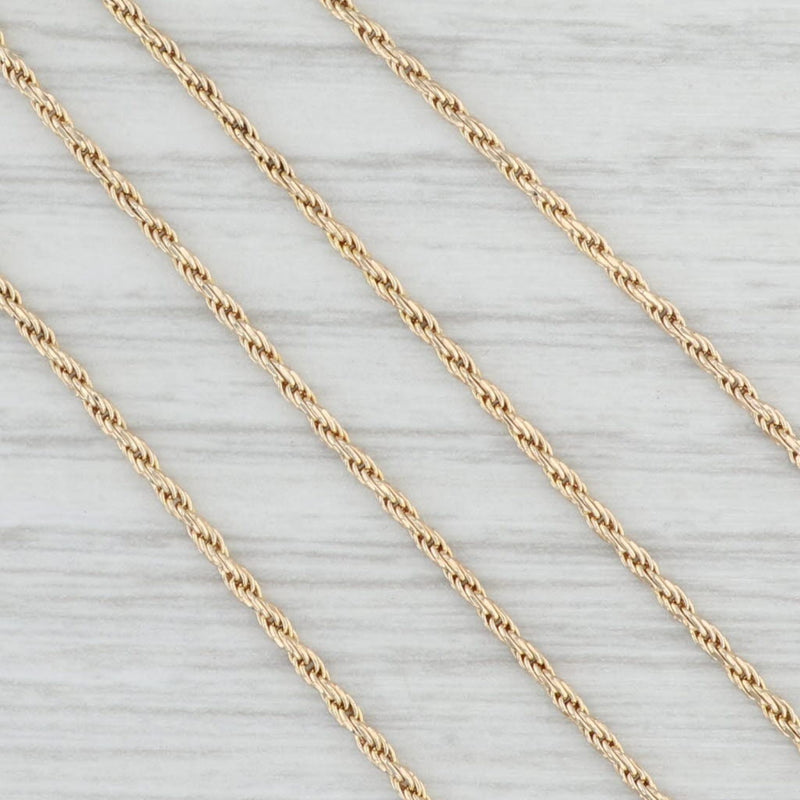 Light Gray 18" 1.3mm Rope Chain Necklace 10k Yellow Gold Lobster Clasp Italian