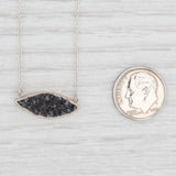 Light Gray New Nina Nguyen Black Druzy Quartz Pendant Necklace Sterling Silver 17-19"