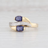 0.90ctw Purple Blue Iolite Bypass Ring 14k Yellow Gold Size 7.25