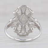 Art Deco Diamond Ring 14k White Gold Size 5.75 Filigree Openwork