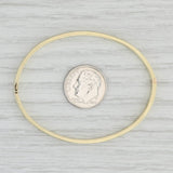 Light Gray Small Vintage Flower Bangle Bracelet 14k Yellow Gold 6" 3mm