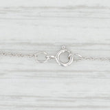 New 0.10ctw Diamond Teardrop Pendant Necklace 14k White Gold 18" Rope Chain